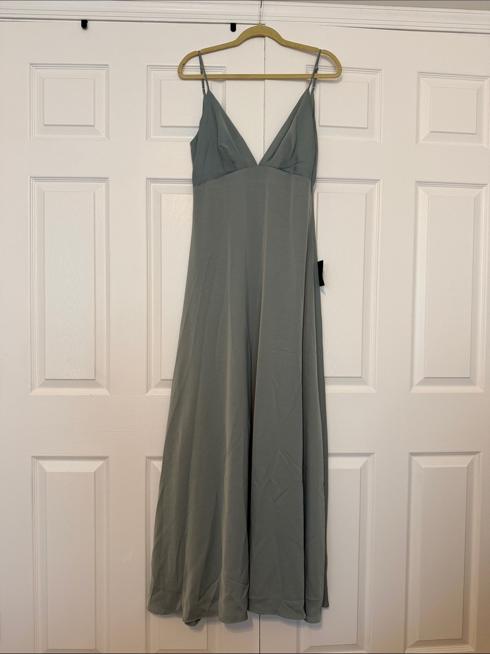 Lulu's Sage Green Spaghetti-Strap Maxi Dress